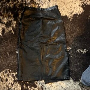 Elegant Black Leather Skirt